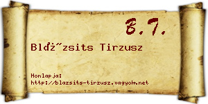 Blázsits Tirzusz névjegykártya